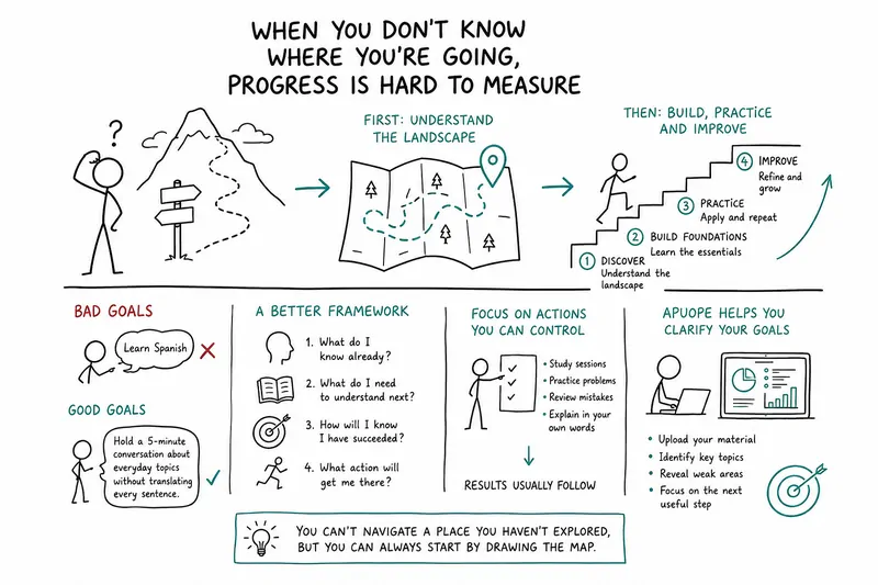 
                                When You Don't Know Where You're Going, Progress Is Hard to Measure                            