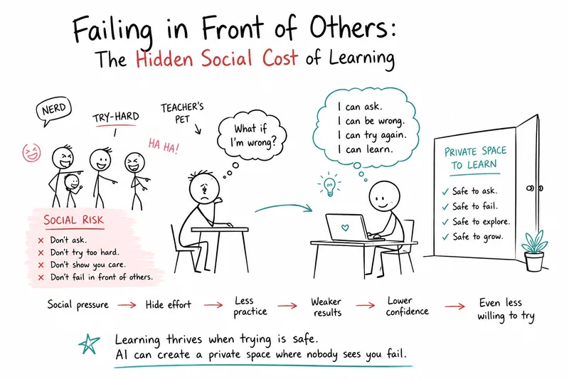 
                                Failing in Front of Others: The Hidden Social Cost of Learning                            